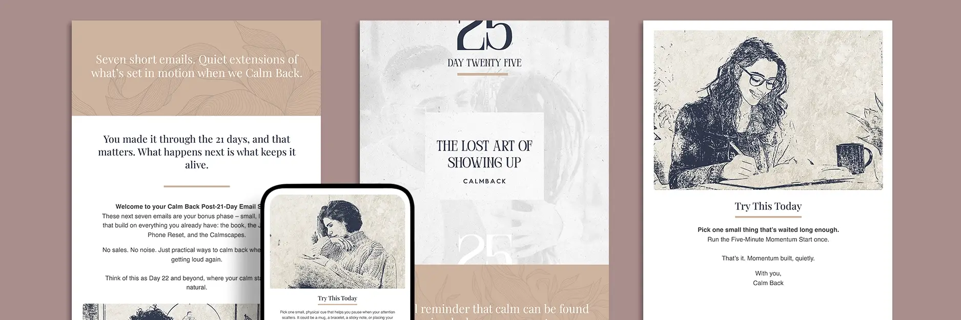 Calm Back Post 21 Day Email Series